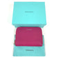 TIFFANY&Co. logo Zip Around Coin Compartment Wallet coin purse pink Used