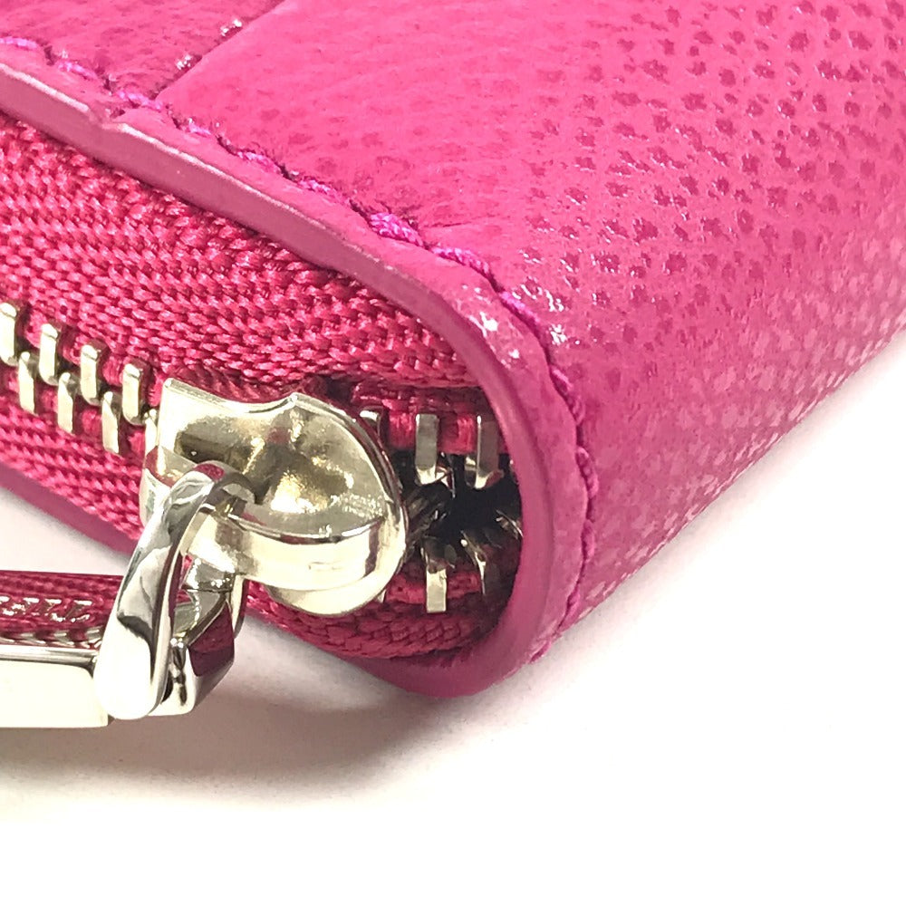 TIFFANY&Co. logo Zip Around Coin Compartment Wallet coin purse pink Used