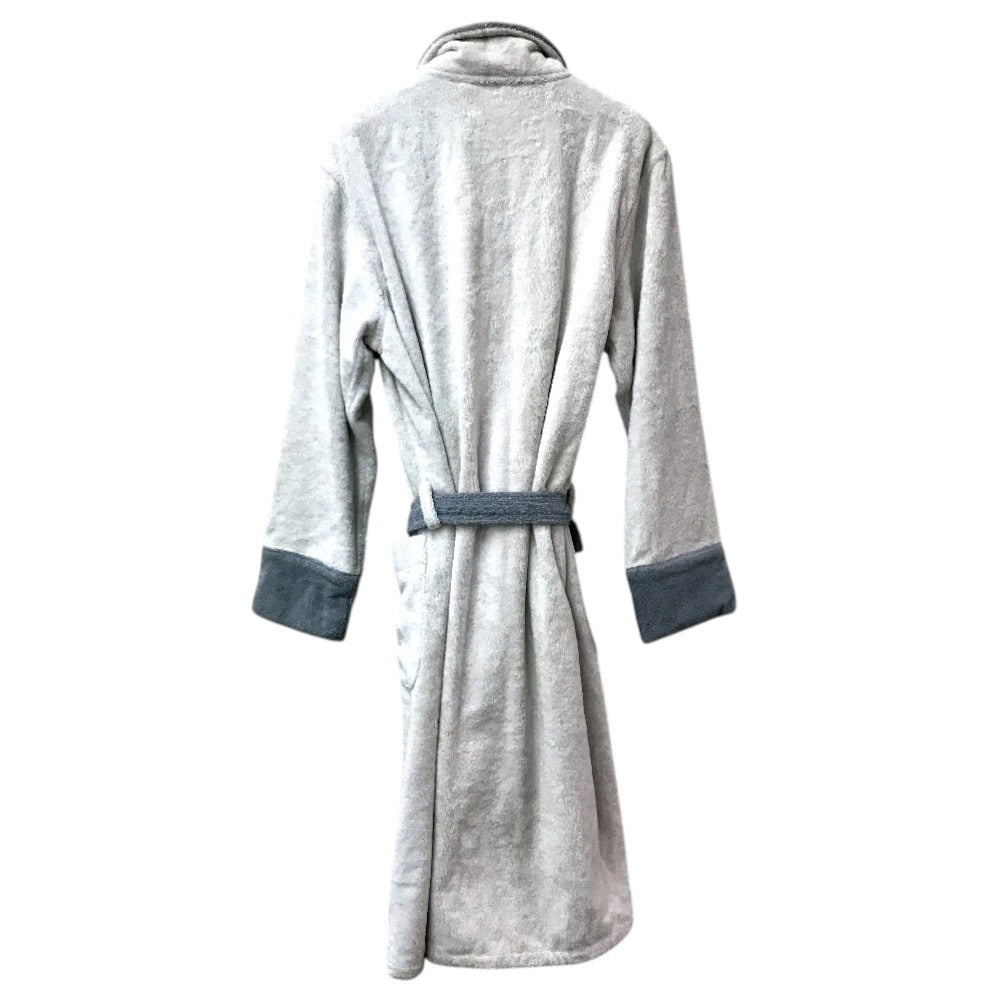 LOUIS VUITTON 不明 Tied LV logo Pile loungewear, long sleeves, long gown, loungewear Tops and others cotton White/Light Blue Based Used