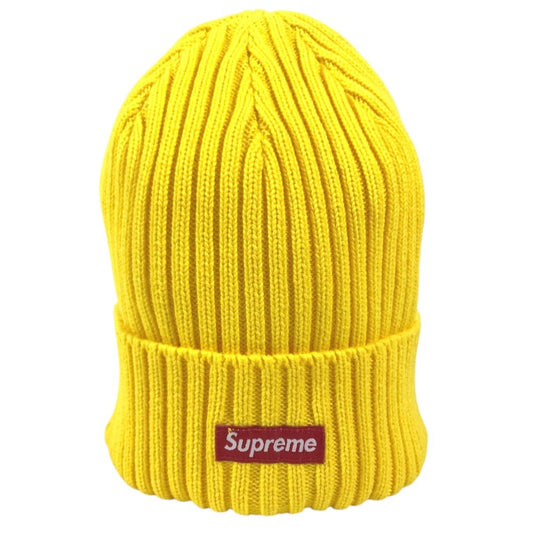 Supreme Box logo beanie hat knit hat knit cap Knit hat yellow Used