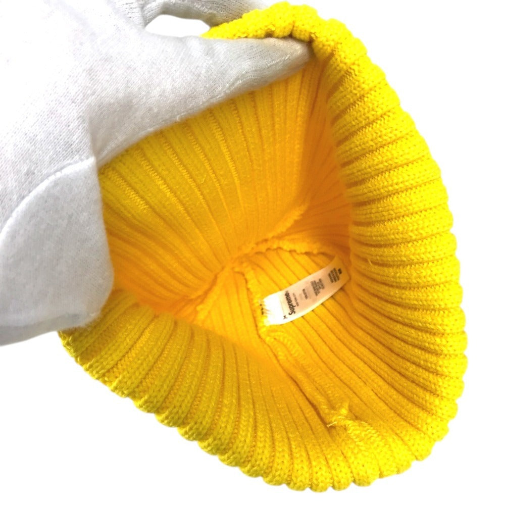 Supreme Box logo beanie hat knit hat knit cap Knit hat yellow Used