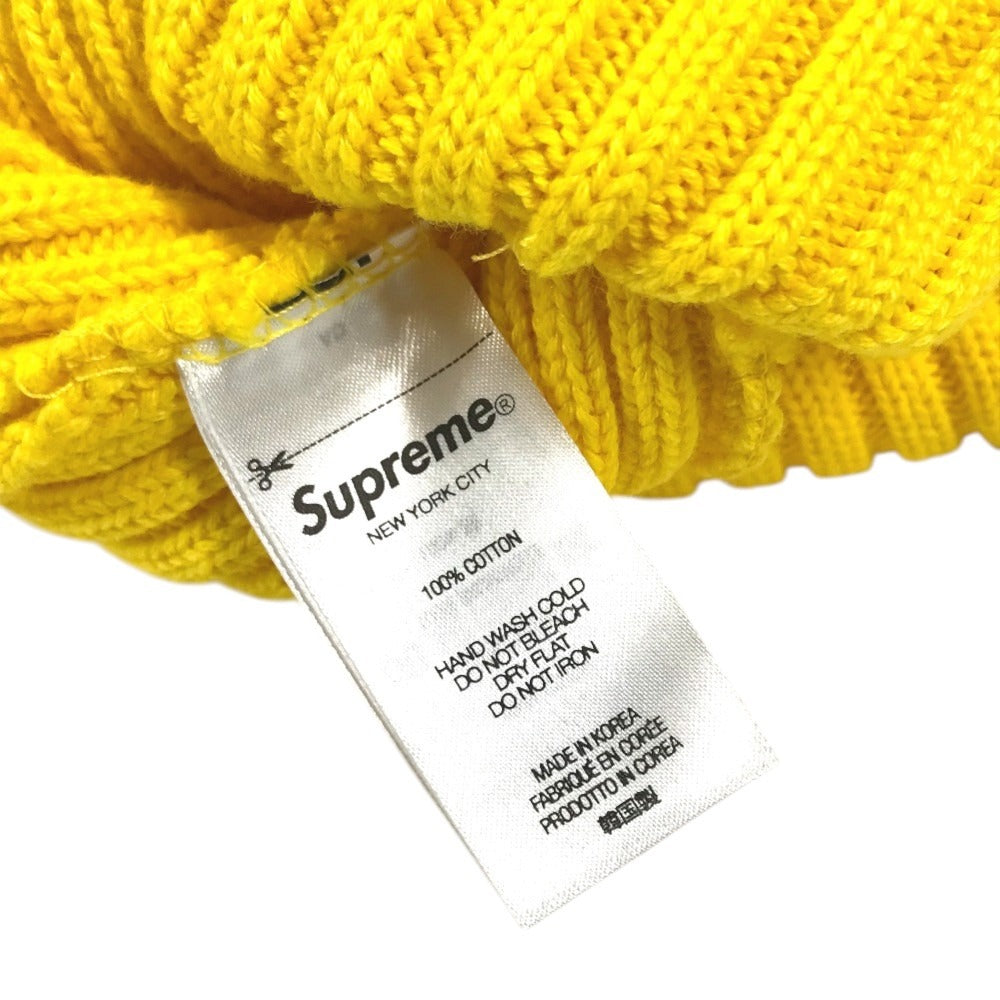 Supreme Box logo beanie hat knit hat knit cap Knit hat yellow Used
