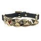 VALENTINO Chain studs Accessories, jewelry, leather Bracelet Leather / Metal Black/Gold Used