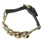 VALENTINO Chain studs Accessories, jewelry, leather Bracelet Leather / Metal Black/Gold Used