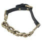 VALENTINO Chain studs Accessories, jewelry, leather Bracelet Leather / Metal Black/Gold Used