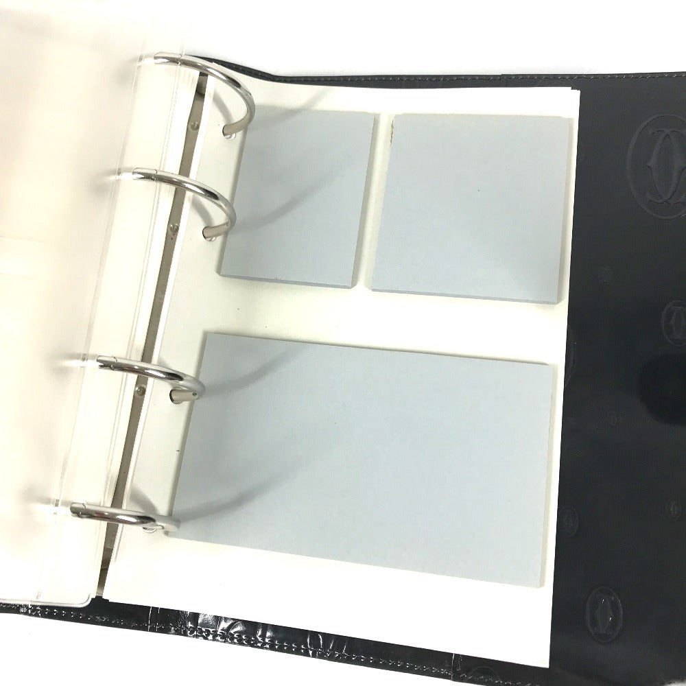CARTIER Happy Birthday Logo (Extra Large) System Planner Stationery Notepad Notebook cover Leather Black Used