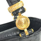 VERSACE vintage Logo Sunburst Bag Tote Bag shawl Shoulder Bag Embossed Leather Black/GoldHardware Used