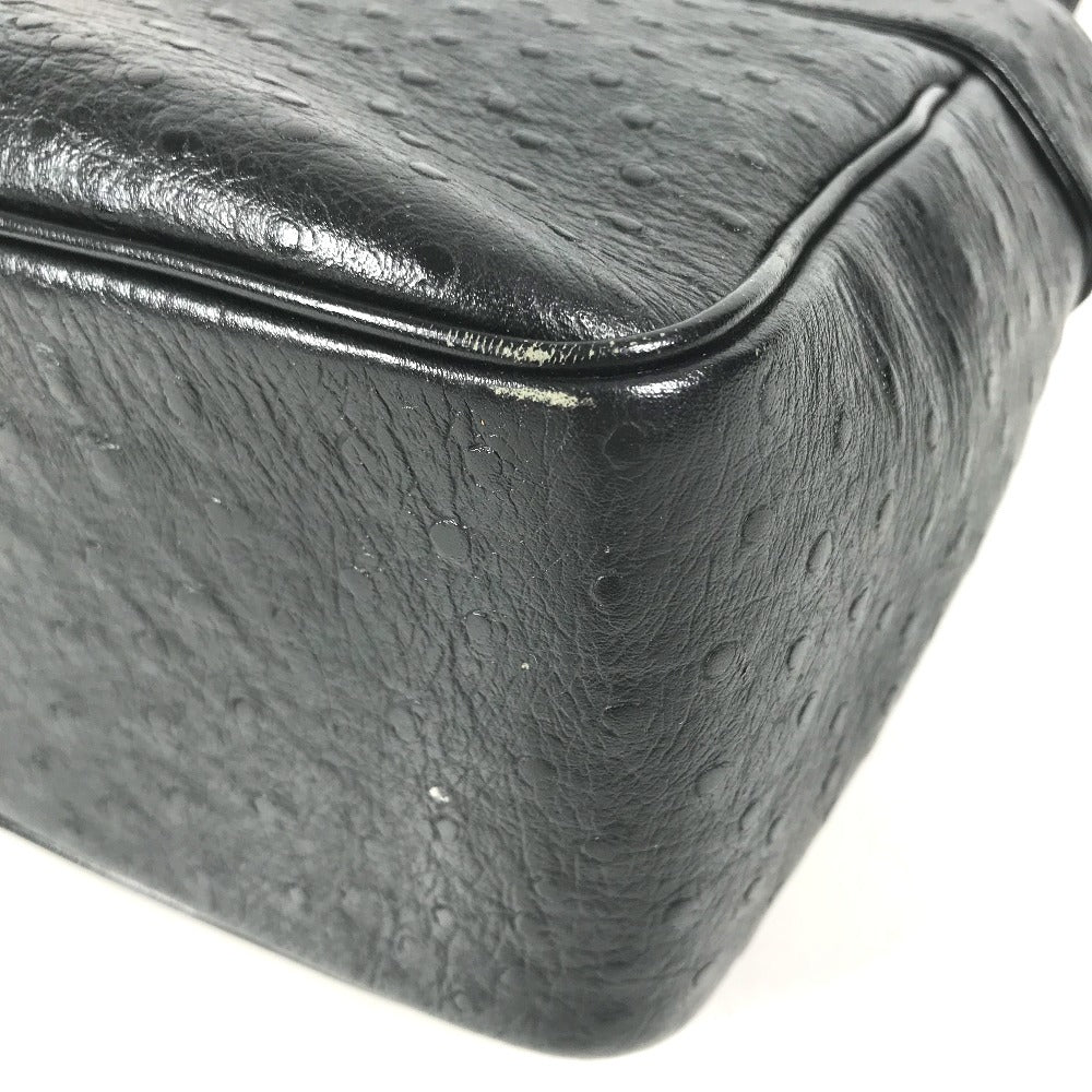 VERSACE vintage Logo Sunburst Bag Tote Bag shawl Shoulder Bag Embossed Leather Black/GoldHardware Used
