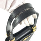 VERSACE vintage Logo Sunburst Bag Tote Bag shawl Shoulder Bag Embossed Leather Black/GoldHardware Used