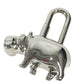 HERMES Cabas 2005 Hippopotamus Cadena Key Key Holder Bag Charm Pendant Top charm Metal Silver Used