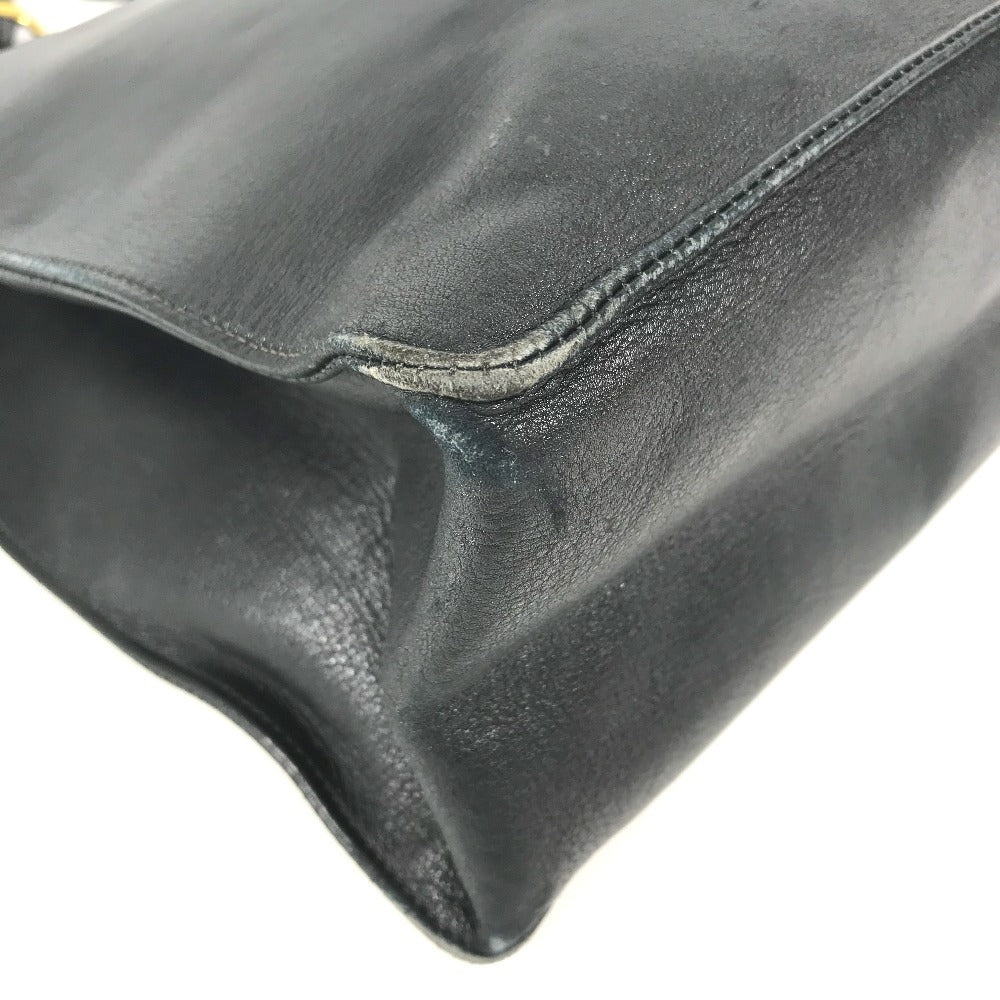 CHANEL vintage CC CC Mark Logo DecaCoco Bag Tote Bag shawl Shoulder Bag Leather Black Used