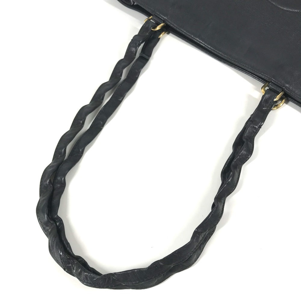 CHANEL vintage CC CC Mark Logo DecaCoco Bag Tote Bag shawl Shoulder Bag Leather Black Used