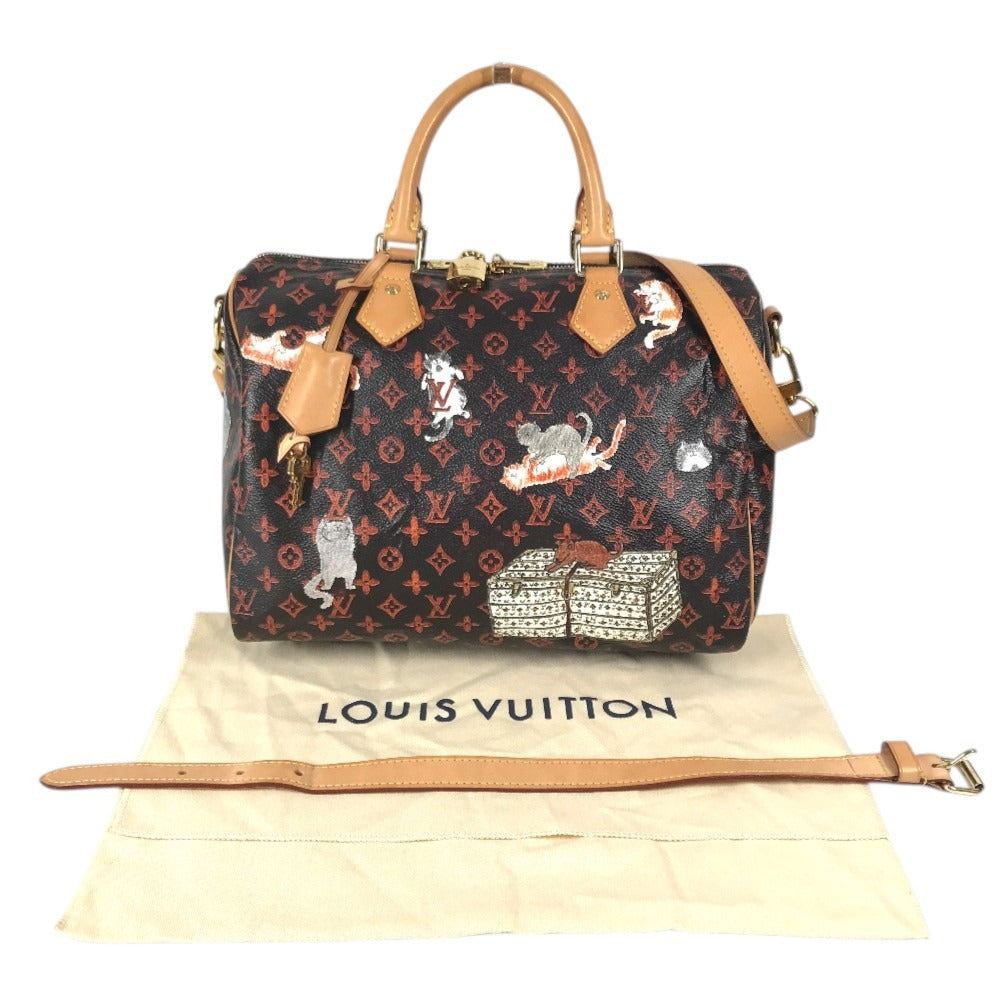 LOUIS VUITTON M44401 Monogram Catgram Cat SpeedyBandouliere30NM 2WAY Bag Shoulder Bag Mini Duffle Bag Hand Bag MonogramCanvas Brown/Orange Used