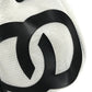 JIMMY CHOO JUNO Mesh Logo Crossbody bag, Chain Crossbody bag, Drawstring bag Shoulder Bag Mesh / Leather Black/White Used