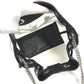 JIMMY CHOO JUNO Mesh Logo Crossbody bag, Chain Crossbody bag, Drawstring bag Shoulder Bag Mesh / Leather Black/White Used