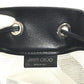 JIMMY CHOO JUNO Mesh Logo Crossbody bag, Chain Crossbody bag, Drawstring bag Shoulder Bag Mesh / Leather Black/White Used
