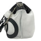 JIMMY CHOO JUNO Mesh Logo Crossbody bag, Chain Crossbody bag, Drawstring bag Shoulder Bag Mesh / Leather Black/White Used