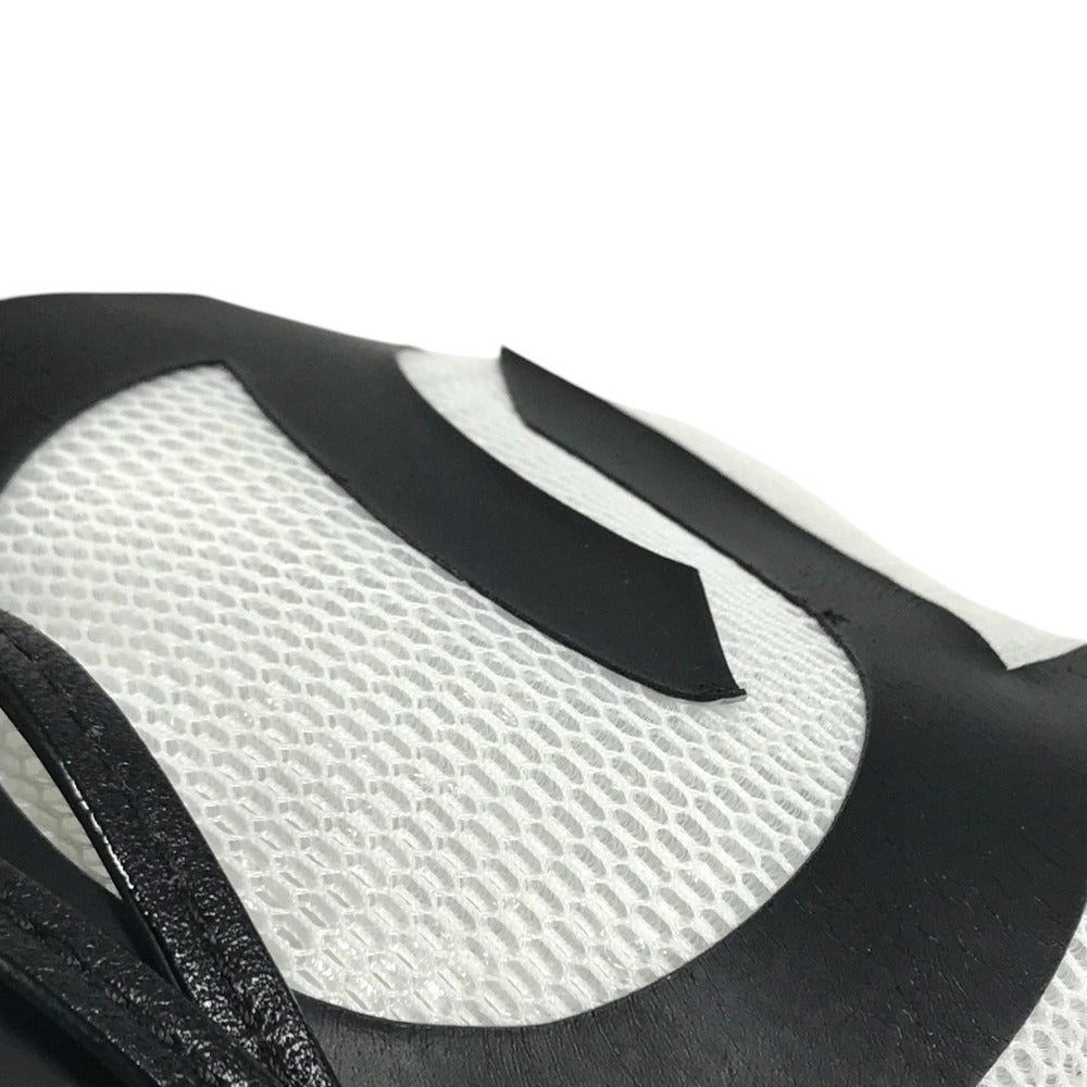 JIMMY CHOO JUNO Mesh Logo Crossbody bag, Chain Crossbody bag, Drawstring bag Shoulder Bag Mesh / Leather Black/White Used