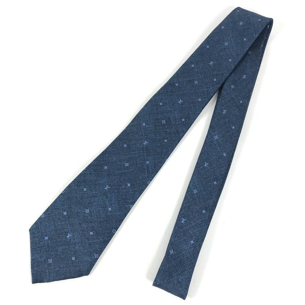 LOUIS VUITTON M70203 Necktie Constellation Denim 7CM Accessories Necktie silk blue Used