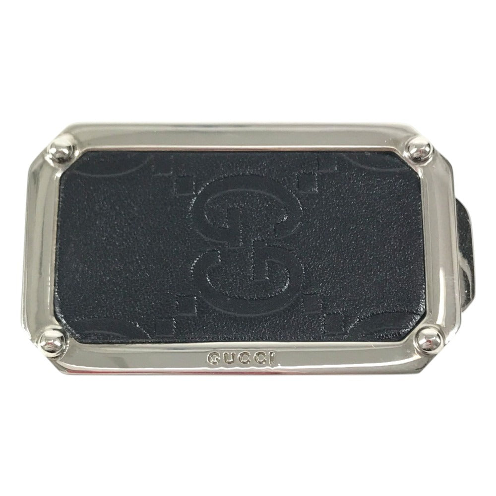GUCCI 不明 GG logo Wallet bill scissors Money clip Leather / Metal Black/Silver Used
