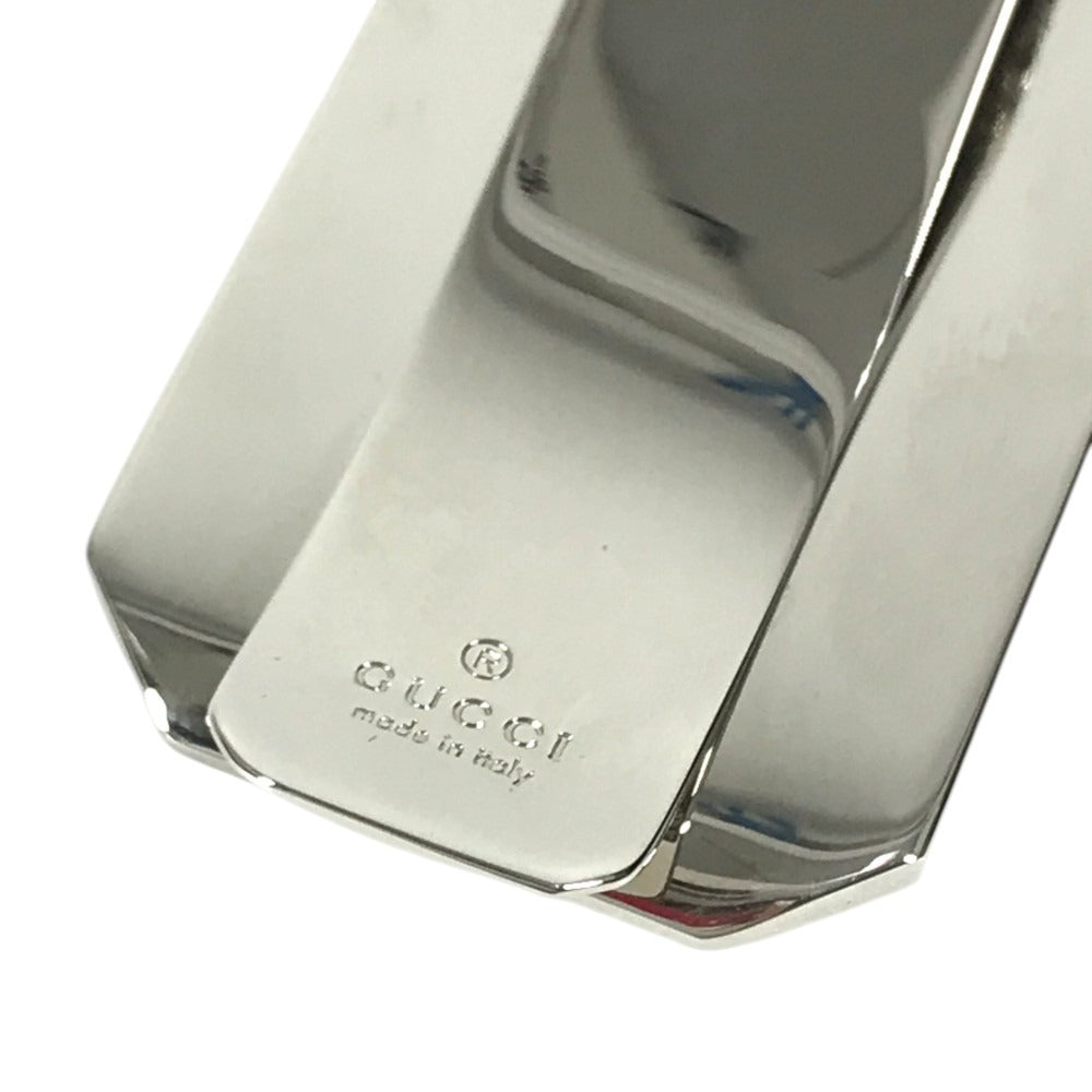 GUCCI 不明 GG logo Wallet bill scissors Money clip Leather / Metal Black/Silver Used