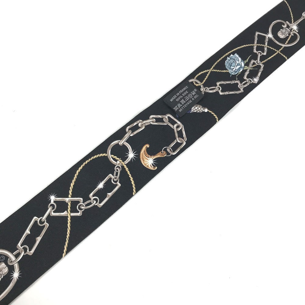 HERMES new tag Twilly Twilly (2 bottles, pair) Bandeau Scarf Accessories Scarf silk Black/khaki Used