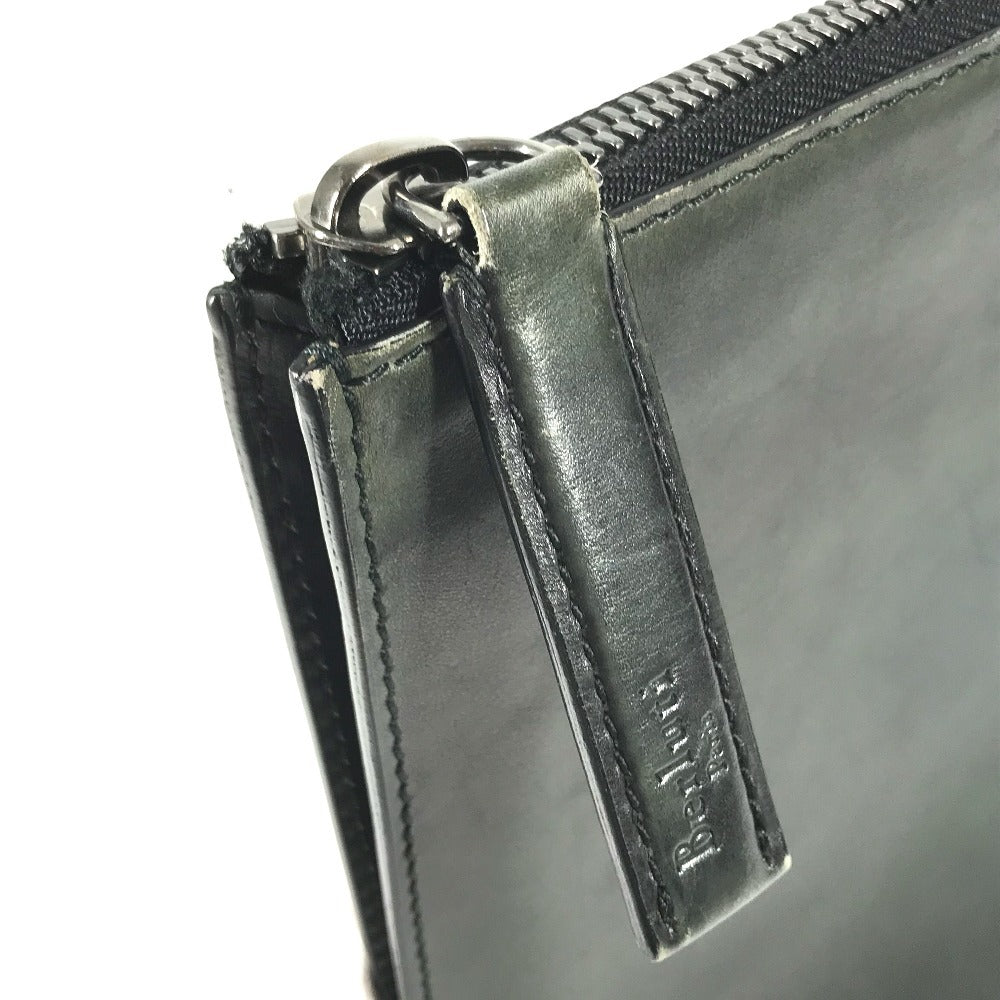 Berluti Nino XL NINO Calligraphy Logo Scritto Bag, L-shaped zipper, cluch bag, pouch Clutch bag Leather Green Used