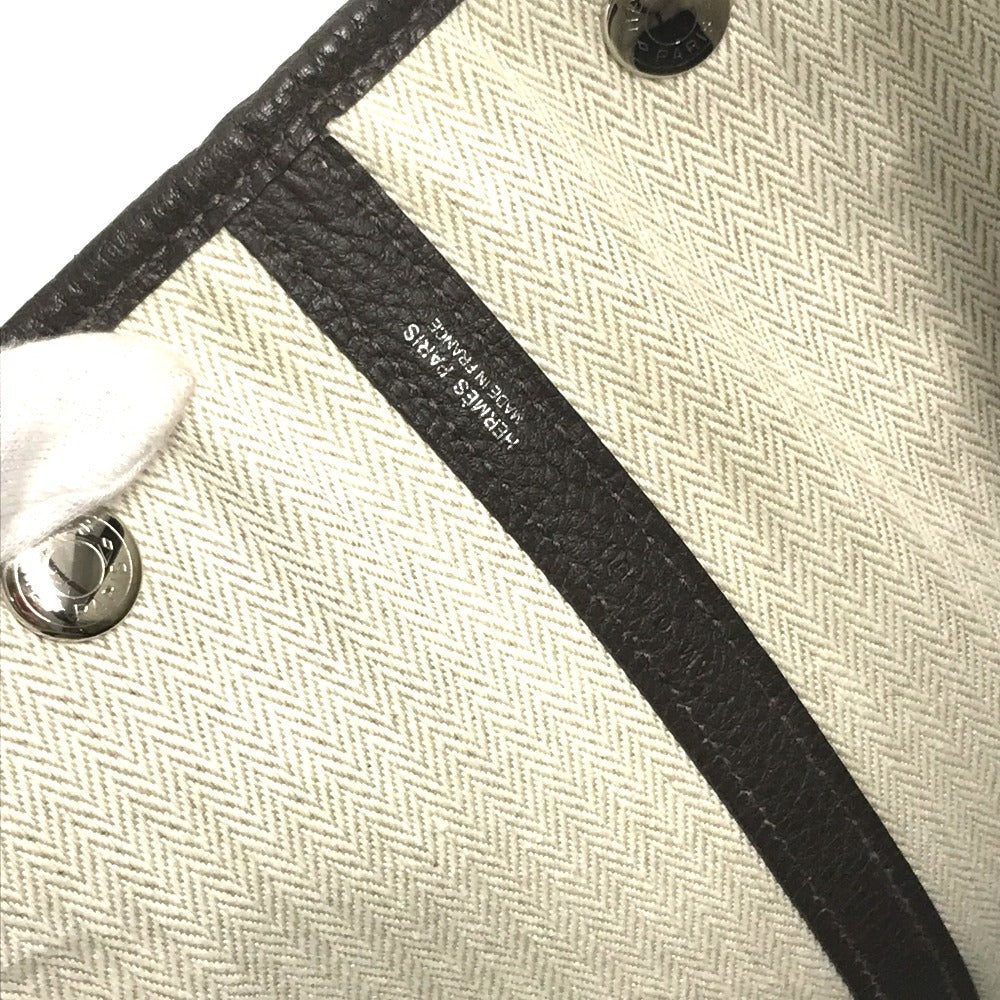 HERMES Leather Garden Party PM Garden Party PM Bag, Handbag, Shoulder Bag Tote Bag Negonda Evennes Brown/SilverHardware Used