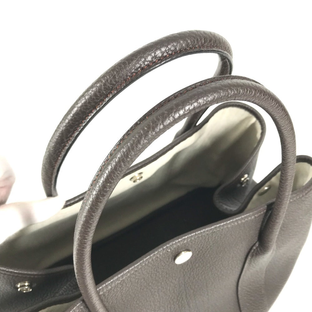 HERMES Leather Garden Party PM Garden Party PM Bag, Handbag, Shoulder Bag Tote Bag Negonda Evennes Brown/SilverHardware Used