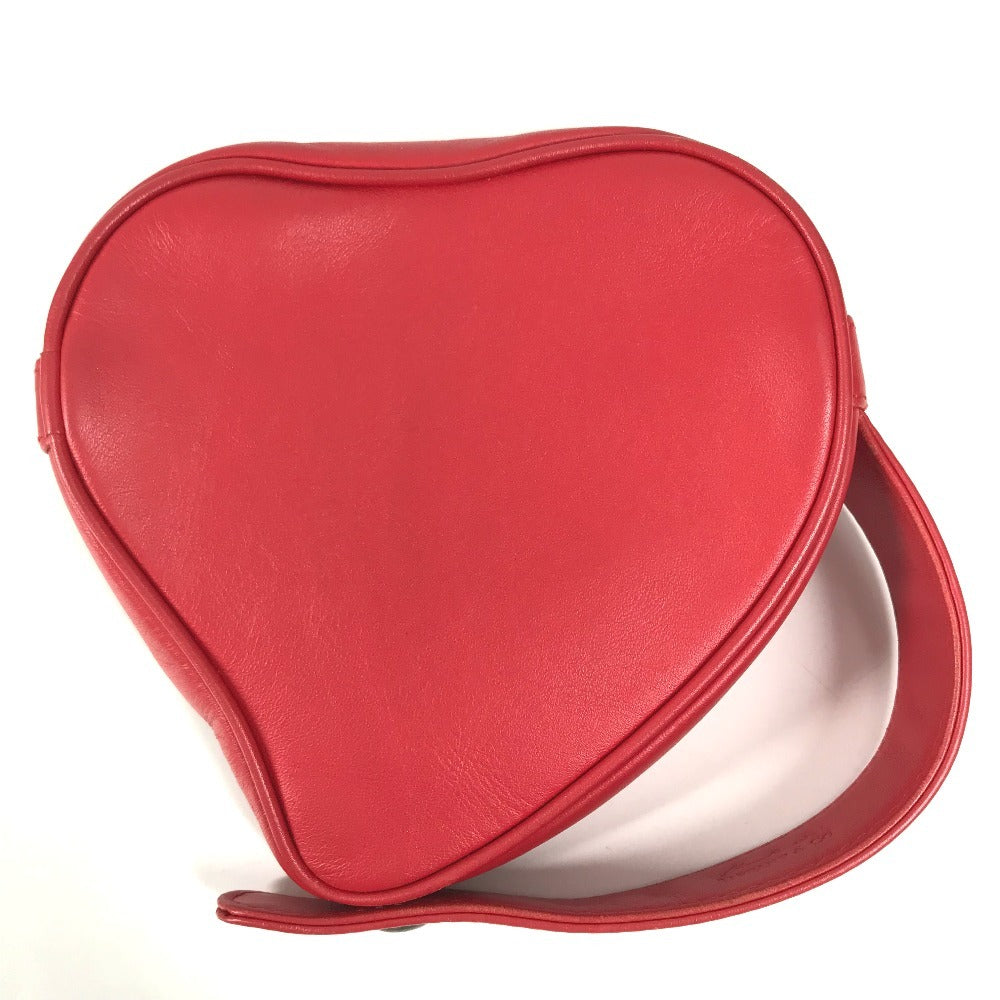 TIFFANY&Co. Heart Clutch Bag Makeup pouch makeup cosmetics Pouch Leather Red Used