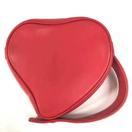 TIFFANY&Co. Heart Clutch Bag Makeup pouch makeup cosmetics Pouch Leather Red Used