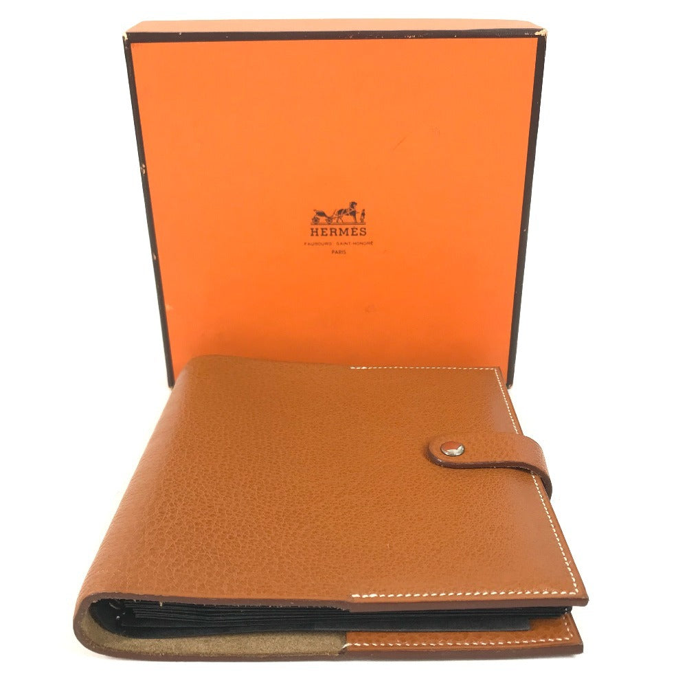 HERMES CD case, disc case Interior folding Pouch Leather Brown Used