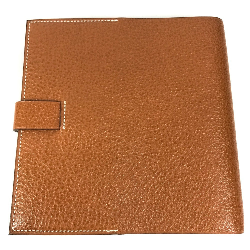 HERMES CD case, disc case Interior folding Pouch Leather Brown Used