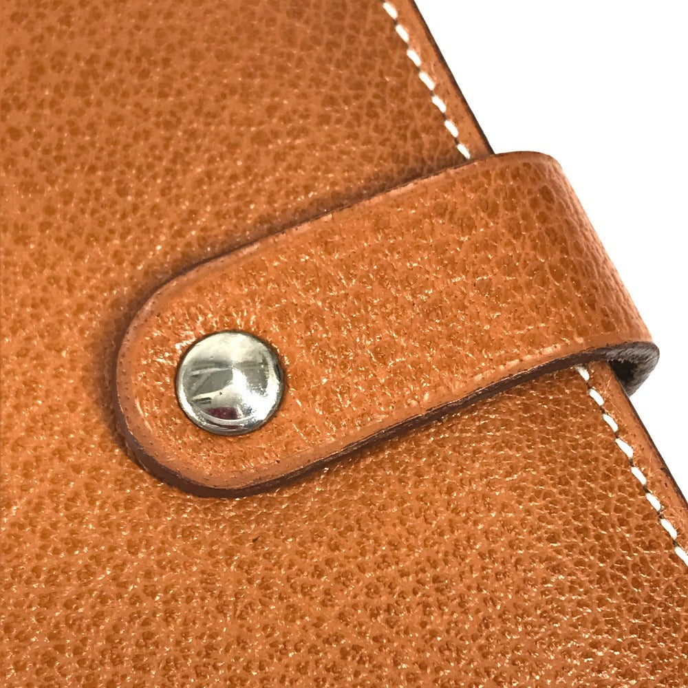 HERMES CD case, disc case Interior folding Pouch Leather Brown Used