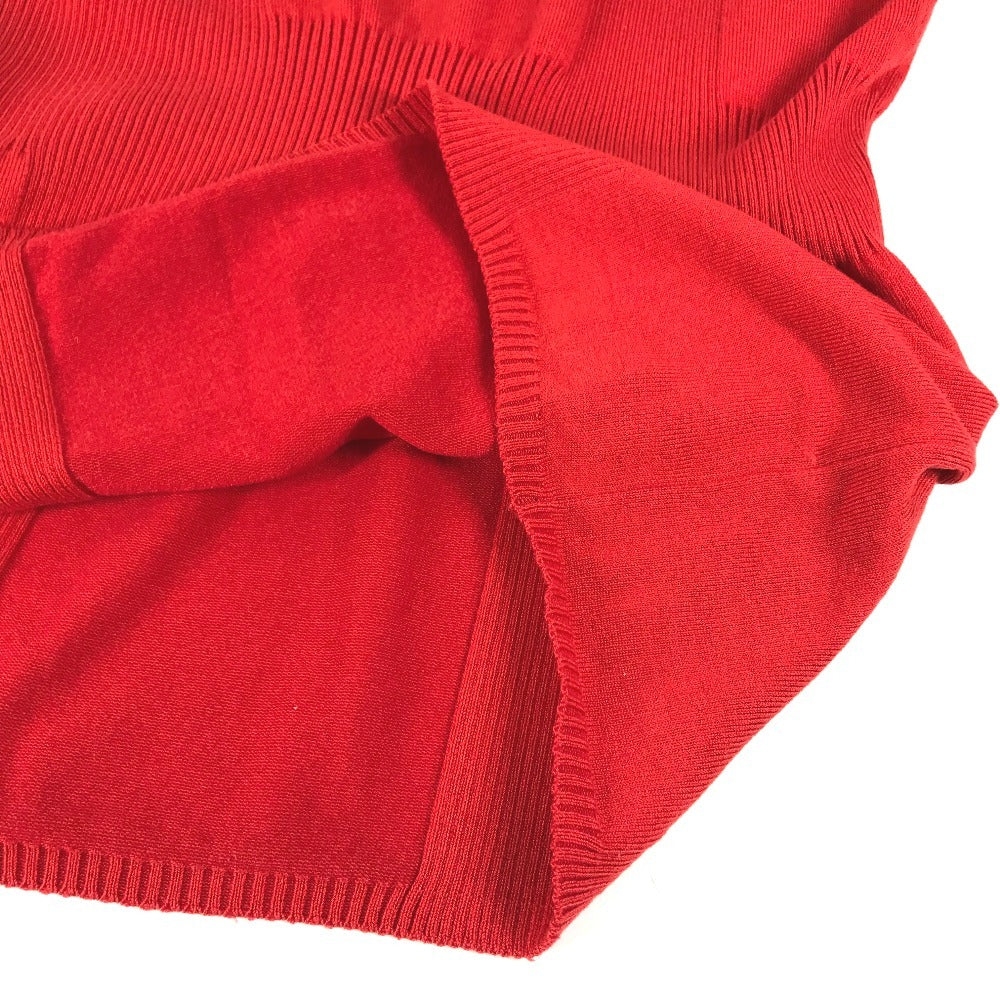 HERMES vintage Serie logo button Short-sleeved apparel top with collar knit cotton / Nylon Red Used