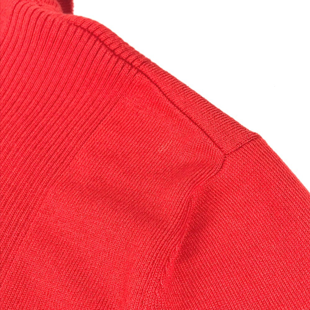 HERMES vintage Serie logo button Short-sleeved apparel top with collar knit cotton / Nylon Red Used