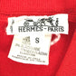HERMES vintage Serie logo button Short-sleeved apparel top with collar knit cotton / Nylon Red Used