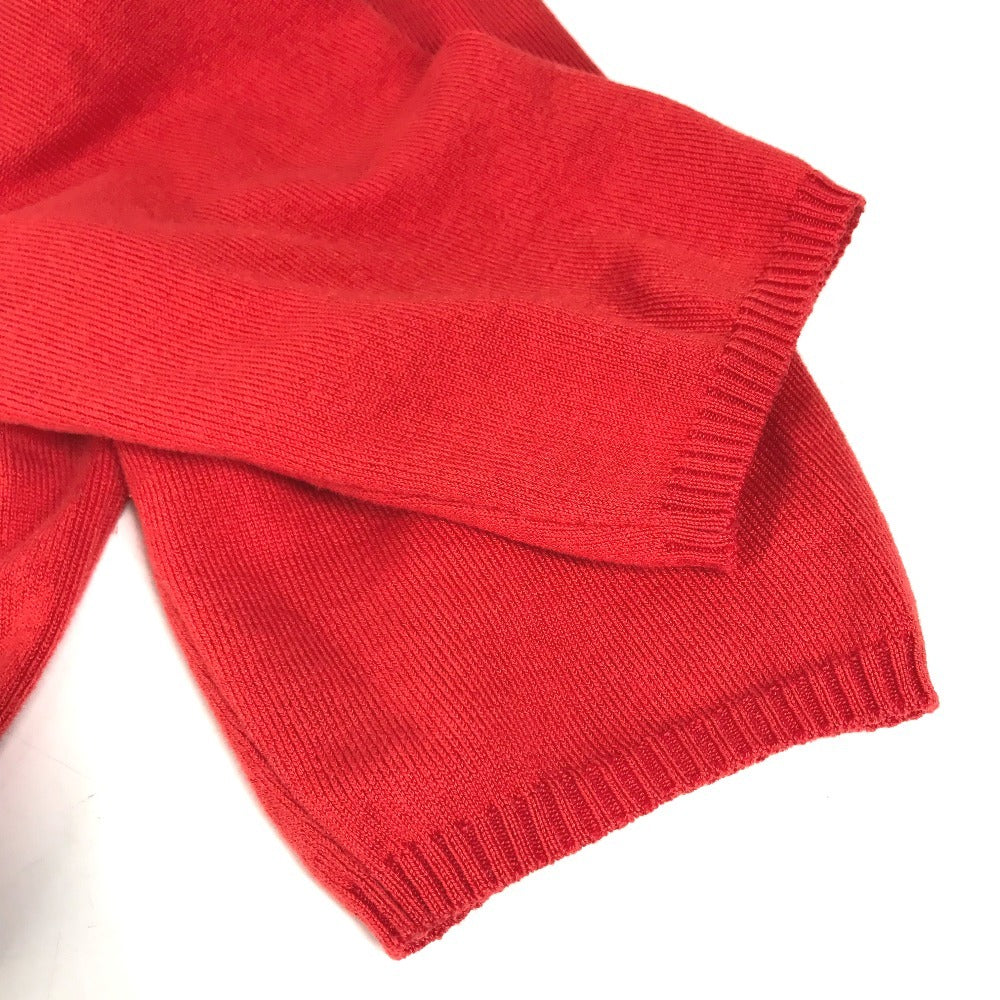 HERMES vintage Serie logo button Short-sleeved apparel top with collar knit cotton / Nylon Red Used