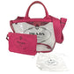 PRADA With porch Canapaplex Logo Tote Bag, 2-Way Bag, Shoulder Bag, Crossbody Bag Hand Bag Vinyl/Leather pink/clear Used