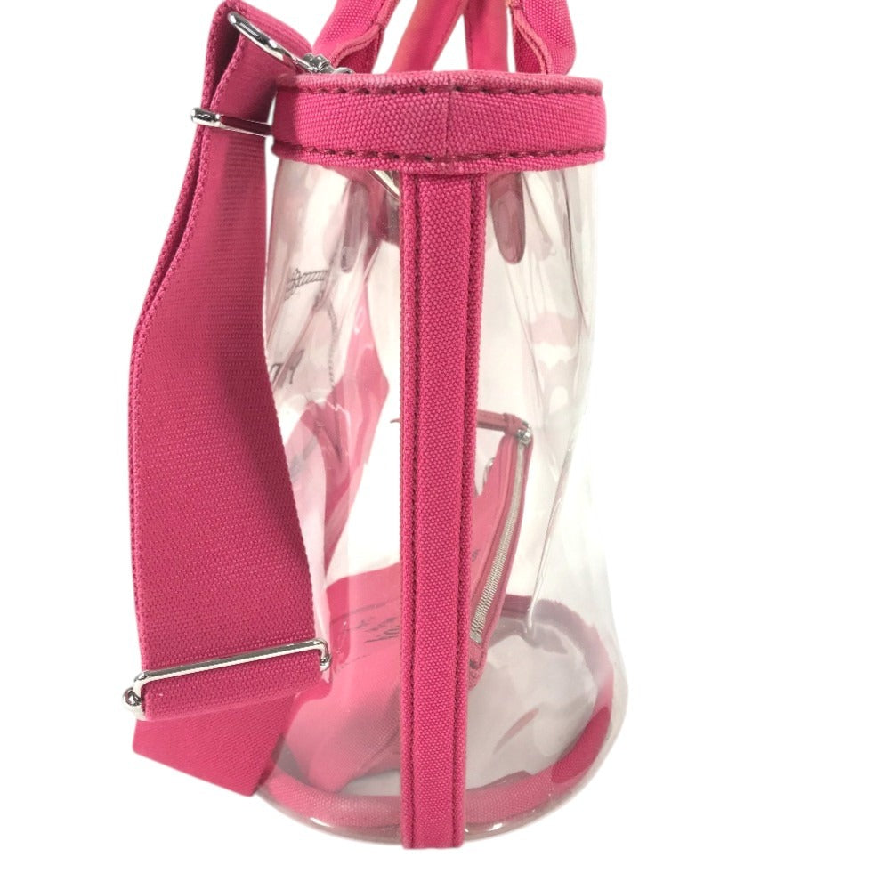 PRADA With porch Canapaplex Logo Tote Bag, 2-Way Bag, Shoulder Bag, Crossbody Bag Hand Bag Vinyl/Leather pink/clear Used
