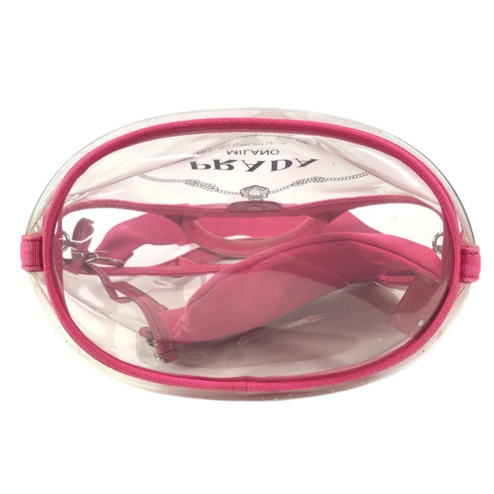 PRADA With porch Canapaplex Logo Tote Bag, 2-Way Bag, Shoulder Bag, Crossbody Bag Hand Bag Vinyl/Leather pink/clear Used