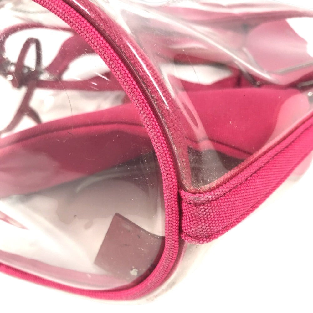 PRADA With porch Canapaplex Logo Tote Bag, 2-Way Bag, Shoulder Bag, Crossbody Bag Hand Bag Vinyl/Leather pink/clear Used