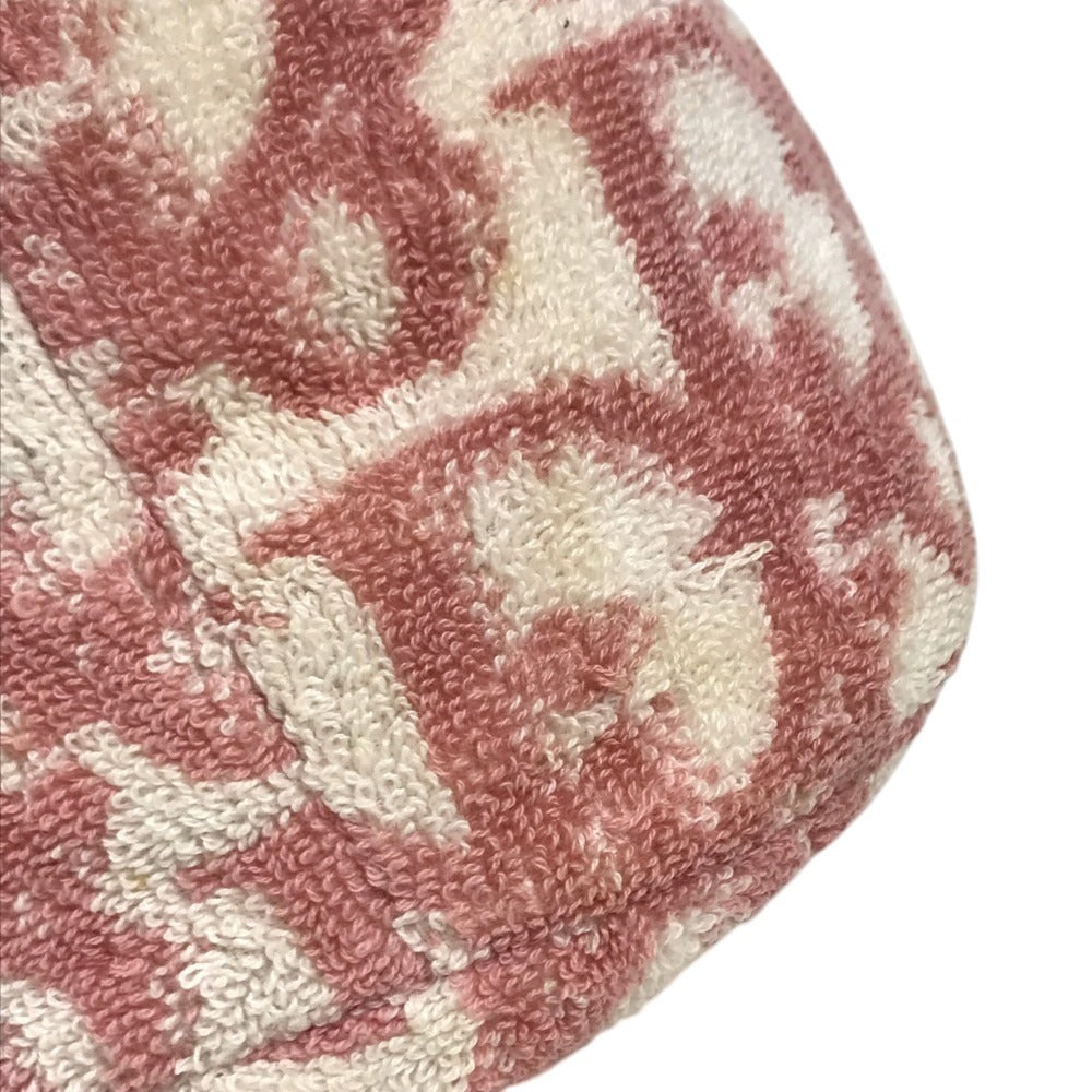 Dior pile Trotter Logo Drawstring Pouch Makeup pouch makeup cosmetics Pouch cotton pink/White Used