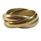 CARTIER K18 Gold 18K Trinity logo Triple-strand accessory jewelry Ring YG750 Gold/Silver Used