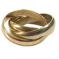 CARTIER K18 Gold 18K Trinity logo Triple-strand accessory jewelry Ring YG750 Gold/Silver Used