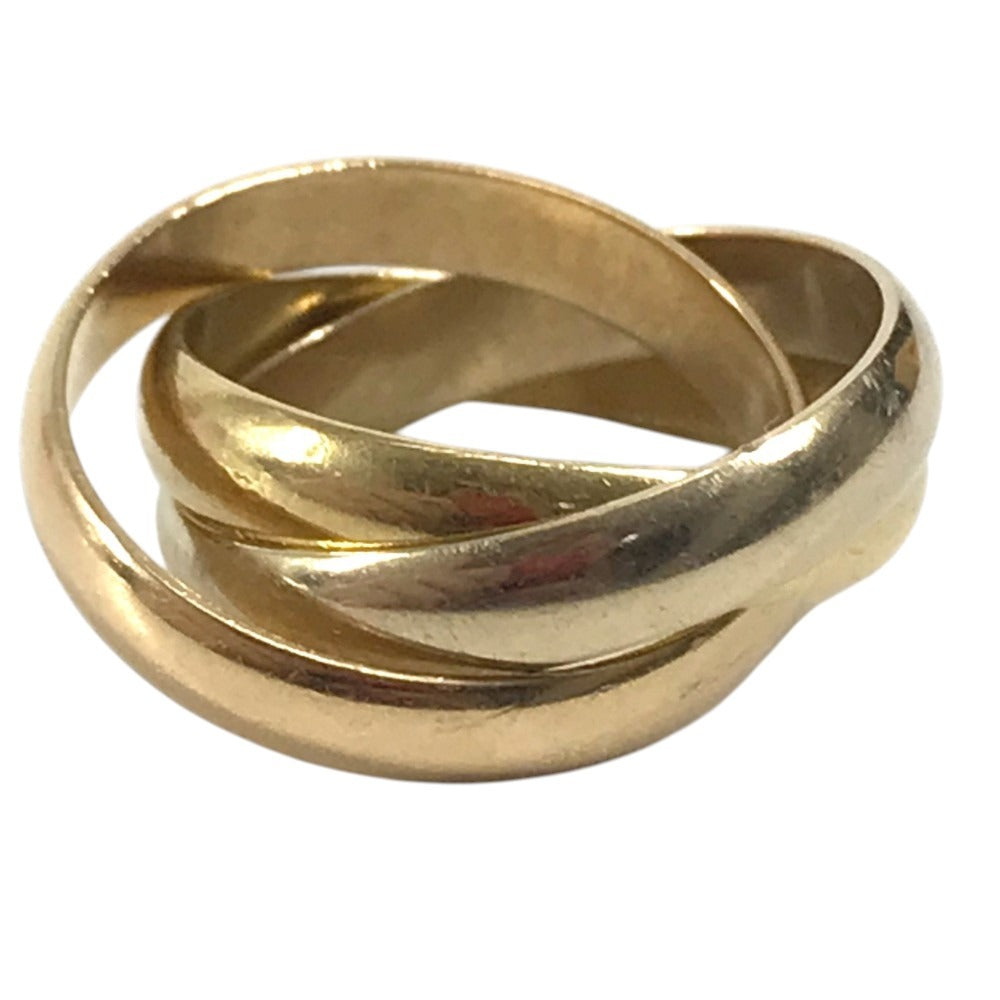 CARTIER K18 Gold 18K Trinity logo Triple-strand accessory jewelry Ring YG750 Gold/Silver Used