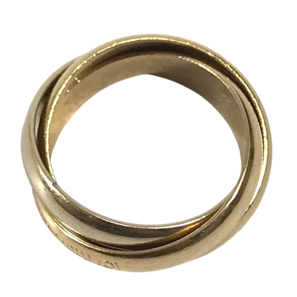 CARTIER K18 Gold 18K Trinity logo Triple-strand accessory jewelry Ring YG750 Gold/Silver Used
