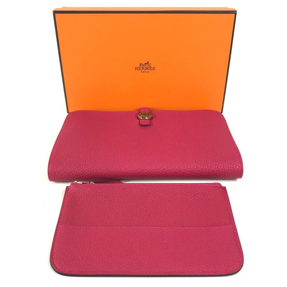 HERMES Dogon Duo GM Dogon Duo GM Wallet Wallet Long Wallet Togo Framboise pink Used