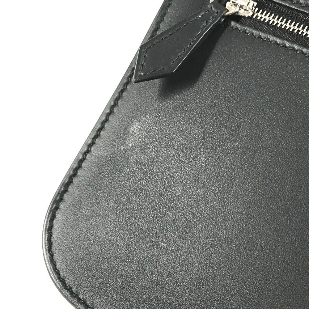 HERMES Leather Equipier 3-Way Bag Clutch Bag Flap Pochette Crossbody Shoulder Bag Swift Black/SilverHardware Used