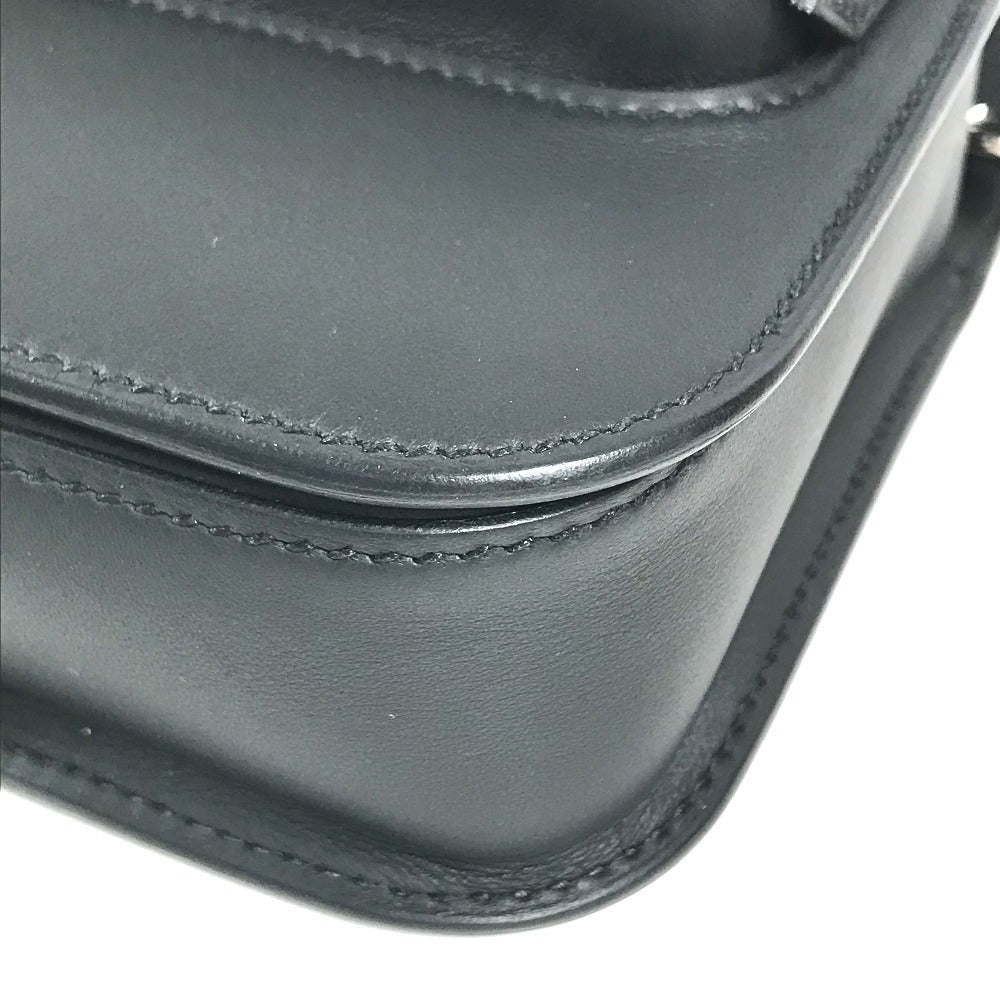HERMES Leather Equipier 3-Way Bag Clutch Bag Flap Pochette Crossbody Shoulder Bag Swift Black/SilverHardware Used